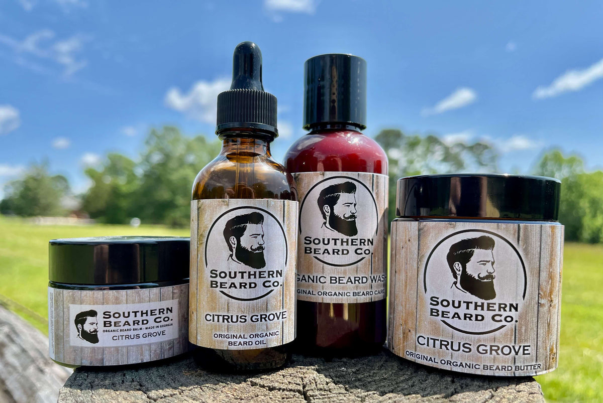 All Organic Oil, Balm, Butter & Beard Wash Combo Pack Southern Beard Co.